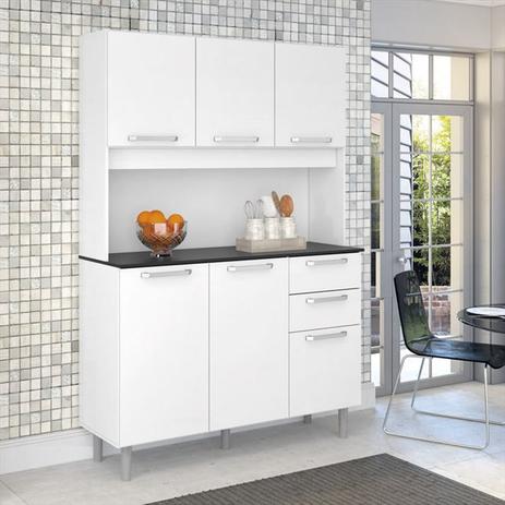 Armário De Cozinha Zanzini 120cm 6 Portas 2 Gavetas Branco Lacca - Zanzini móveis é boa?