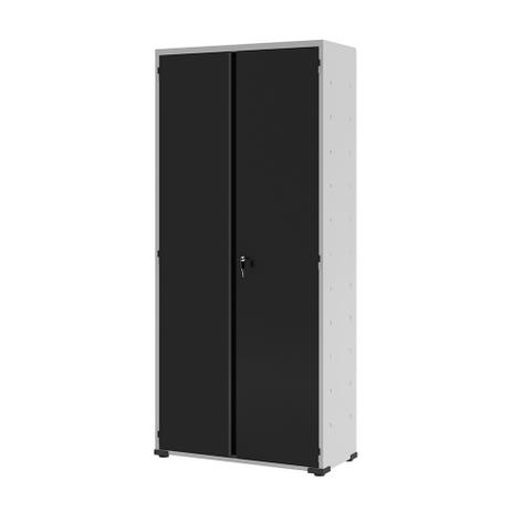 Armário de Escritório Kevin II 2 PT Preto e Cinza Cristal - Elite Aço Menor preço em Armário de Escritório Kevin II 2 PT Preto e Cinza Cristal - Elite Aço