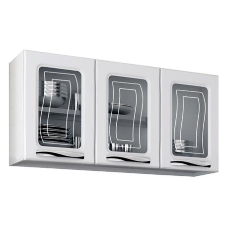 Armário de Parede Colormaq Ipanema 3 Portas em Aço e Vidro Branco Menor preço em Armário de Parede Colormaq Ipanema 3 Portas em Aço e Vidro Branco
