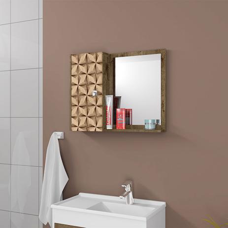 Armario Espelheira Genova Com Porta Cor Madeira Rustica 3D - Móveis Bechara Menor preço em Armario Espelheira Genova Com Porta Cor Madeira Rustica 3D - Móveis Bechara