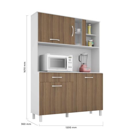 Armário Kit Cozinha Viena Plus 1200 Branco e Montana - Madine Menor preço em Armário Kit Cozinha Viena Plus 1200 Branco e Montana - Madine