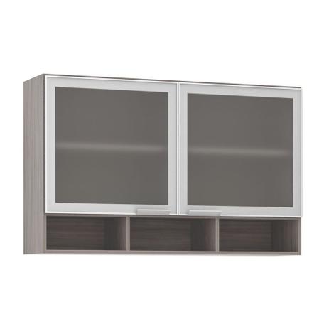 Armário Luciane 120cm 2 Portas com Vidro Miniboreal com Nicho Cannes Menor preço em Armário Luciane 120cm 2 Portas com Vidro Miniboreal com Nicho Cannes
