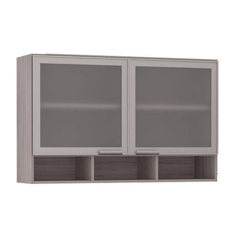Armário Luciane 120cm 2 Portas com Vidro Miniboreal e Nicho Siena Menor preço em Armário Luciane 120cm 2 Portas com Vidro Miniboreal e Nicho Siena
