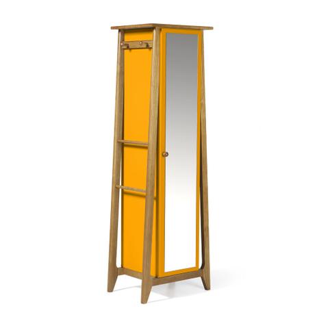 Armário Multiuso 1 Porta Stoka 981 Nogal/Amarelo - Máxima móveis Menor preço em Armário Multiuso 1 Porta Stoka 981 Nogal/Amarelo - Máxima móveis