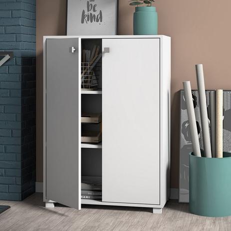 Armário Multiuso 2 Portas BAM 04 Office - Branco - Outlet das fabricas Menor preço em Armário Multiuso 2 Portas BAM 04 Office - Branco - Outlet das fabricas