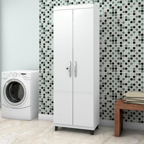 Armário Multiuso 2 Portas com Chave Asteca Valdemóveis Branco Brilho Menor preço em Armário Multiuso 2 Portas com Chave Asteca Valdemóveis Branco Brilho