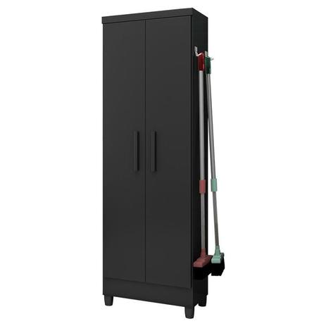 Armário Multiuso 2 Portas Linus 879 Preto Fosco - Qmovi Menor preço em Armário Multiuso 2 Portas Linus 879 Preto Fosco - Qmovi