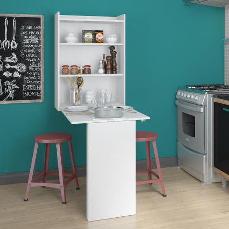 Armário Multiuso com Bancada Dobrável - Branco Premium - Multimóveis Menor preço em Armário Multiuso com Bancada Dobrável - Branco Premium - Multimóveis