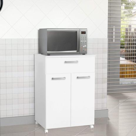 Armário Multiuso com Rodízios Primor Zanzini Branco Menor preço em Armário Multiuso com Rodízios Primor Zanzini Branco