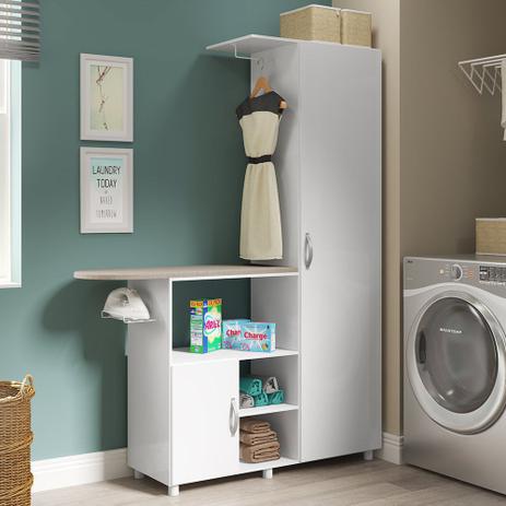Armário Multiuso Premium Branco com Tábua de Passar 2 Portas - Multimóveis Menor preço em Armário Multiuso Premium Branco com Tábua de Passar 2 Portas - Multimóveis