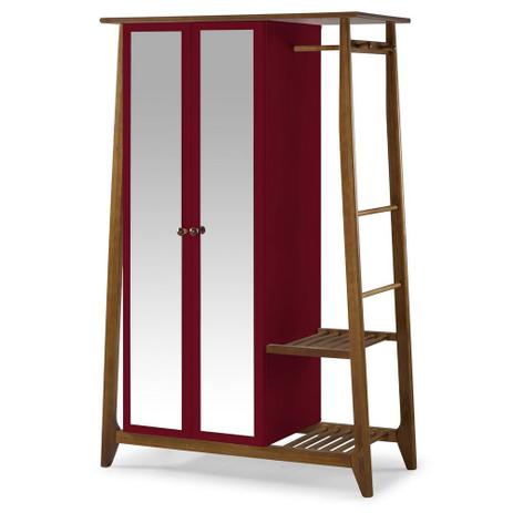 Armário Multiuso Stoka com 2 Portas Na Cor Bordô - Máxima Menor preço em Armário Multiuso Stoka com 2 Portas Na Cor Bordô - Máxima