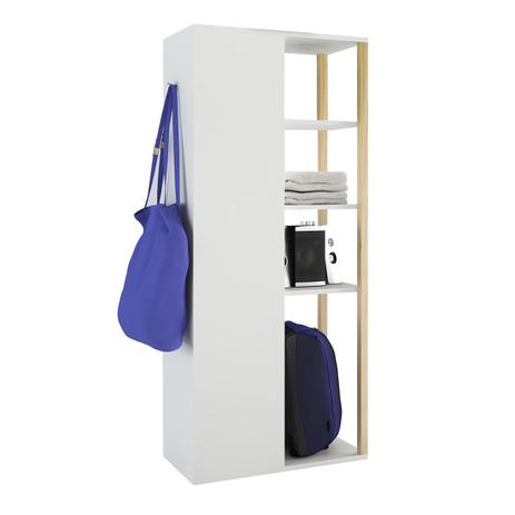 Armário Multiuso Vale Com 1 Porta 6 Prateleiras Branco Estilare Menor preço em Armário Multiuso Vale Com 1 Porta 6 Prateleiras Branco Estilare