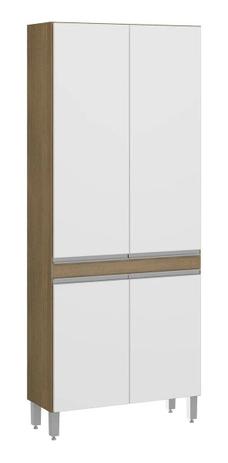 Armário paneleiro duplo de cozinha 4 portas avelã com branco TX - Soluzione Menor preço em Armário paneleiro duplo de cozinha 4 portas avelã com branco TX - Soluzione