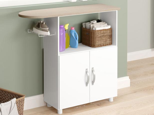 Armário para Área de Serviço Multiuso com Tábua - 2 Portas Multimóveis 90x86cm Menor preço em Armário para Área de Serviço Multiuso com Tábua - 2 Portas Multimóveis 90x86cm