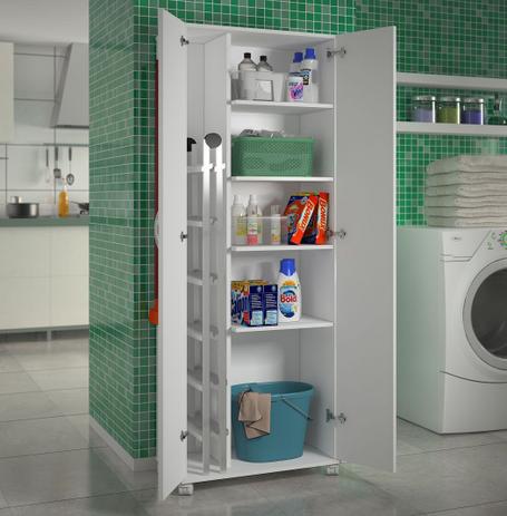 Armário Para Lavanderia Multiuso 2 Portas Alto Dispensa - ClickForte Menor preço em Armário Para Lavanderia Multiuso 2 Portas Alto Dispensa - ClickForte