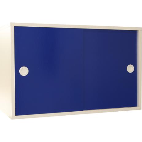 Armário Portas de Correr Young 73 Branco c/ Porta Azul - Evolukit Menor preço em Armário Portas de Correr Young 73 Branco c/ Porta Azul - Evolukit