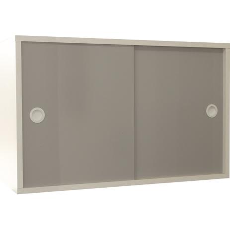 Armário Portas de Correr Young 73 Branco c/ Porta Cinza - Evolukit Menor preço em Armário Portas de Correr Young 73 Branco c/ Porta Cinza - Evolukit