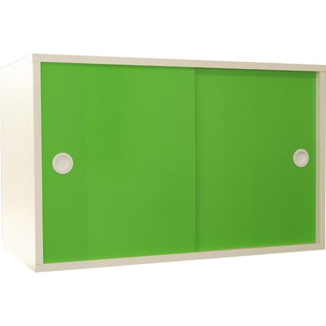 Armário Portas de Correr Young 74 Branco c/ Porta Verde - Evolukit Menor preço em Armário Portas de Correr Young 74 Branco c/ Porta Verde - Evolukit