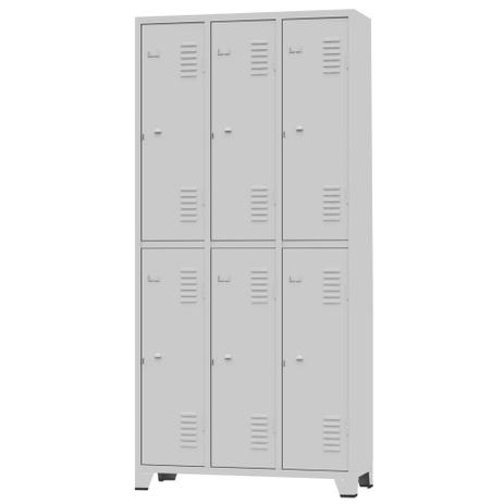 Armário Roupeiro De Aço Vestiário Academia 6 Portas Locker Cinza - CONEXÃO OFFICE Menor preço em Armário Roupeiro De Aço Vestiário Academia 6 Portas Locker Cinza - CONEXÃO OFFICE