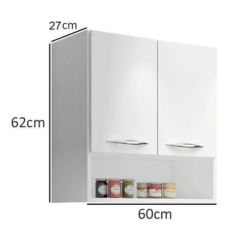 Armário Suspenso 2 Portas Aéreo Parede Banheiro Branco * - ClickForte Menor preço em Armário Suspenso 2 Portas Aéreo Parede Banheiro Branco * - ClickForte