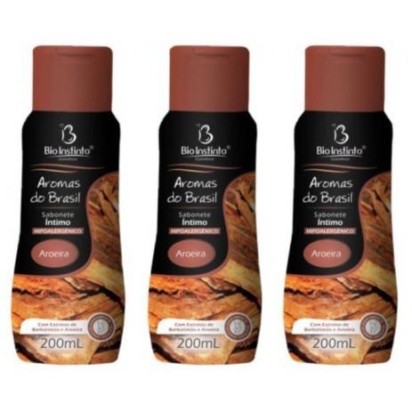 Aroeira Sabonete Íntimo 200ml (kit C/03) - Bio instinto Menor preço em Aroeira Sabonete Íntimo 200ml (kit C/03) - Bio instinto