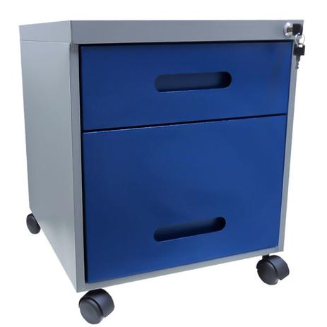 Arquivo Gaveteiro Volante de Aço 2 Gavetas Home Office Cinza com Azul - ULTRA Móveis - Ultra Móveis Corporativo Menor preço em Arquivo Gaveteiro Volante de Aço 2 Gavetas Home Office Cinza com Azul - ULTRA Móveis - Ultra Móveis Corporativo