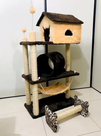 Arranhador Casa Com Rede 3 Andares - Dodytoy Brinquedos Para Pets Menor preço em Arranhador Casa Com Rede 3 Andares - Dodytoy Brinquedos Para Pets