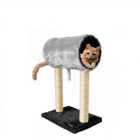 Arranhador com Tubo e Sisal para Gatos 64x40 Cinza Mimos Menor preço em Arranhador com Tubo e Sisal para Gatos 64x40 Cinza Mimos