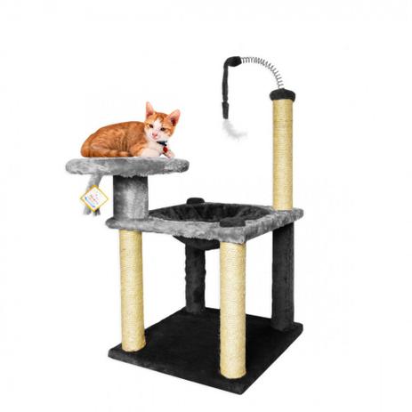 Arranhador para Gatos 47x86 Cm com Cesto e Mola Chumbo e Cinza  Mimos de Bichos é boa?