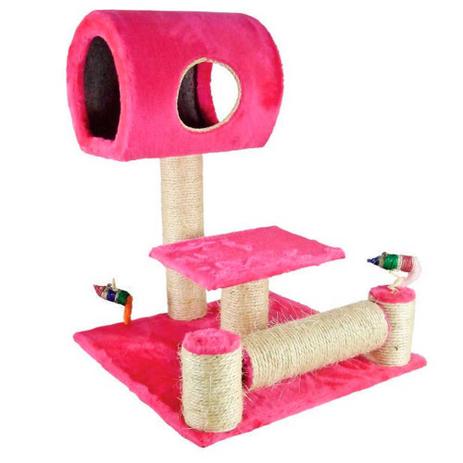 Arranhador Para Gatos Toca Piso Gira Gira Pelucia Sisal Rosa - Murano Menor preço em Arranhador Para Gatos Toca Piso Gira Gira Pelucia Sisal Rosa - Murano