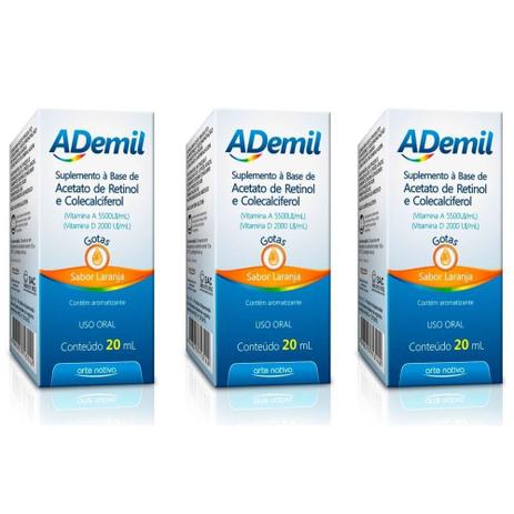 Arte Nativa Ademil Gotas 20ml (Kit C/03) Menor preço em Arte Nativa Ademil Gotas 20ml (Kit C/03)