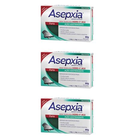 Asépxia Sabonete Forte 80g (Kit C/03) Menor preço em Asépxia Sabonete Forte 80g (Kit C/03)