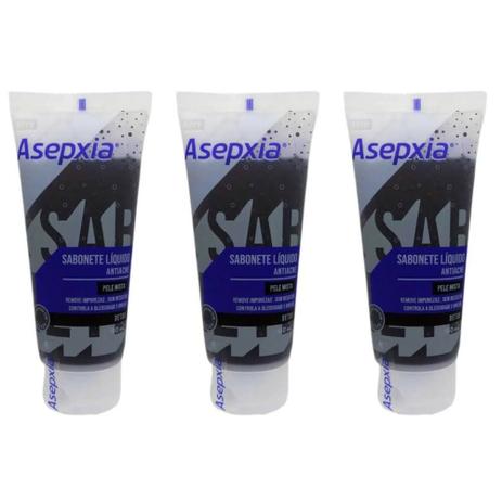 Asépxia Sabonete Líquido Facial 100ml (Kit C/03) Menor preço em Asépxia Sabonete Líquido Facial 100ml (Kit C/03)