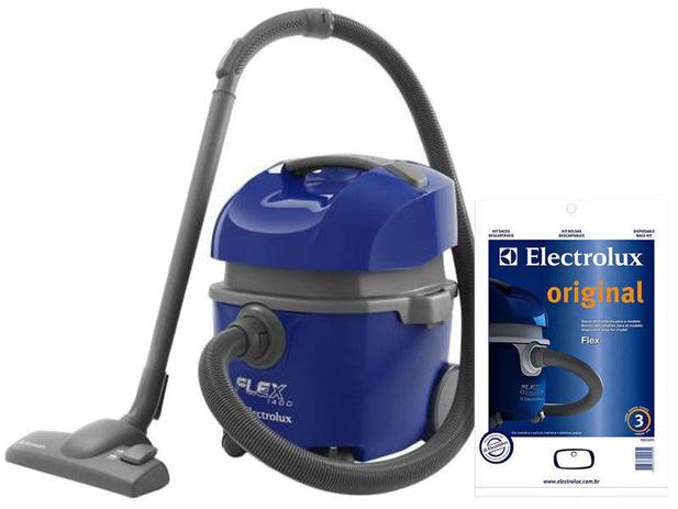Aspirador de Água e Pó 1400 Watts - Electrolux Flex S + Kit Sacos Descartáveis Flex 7