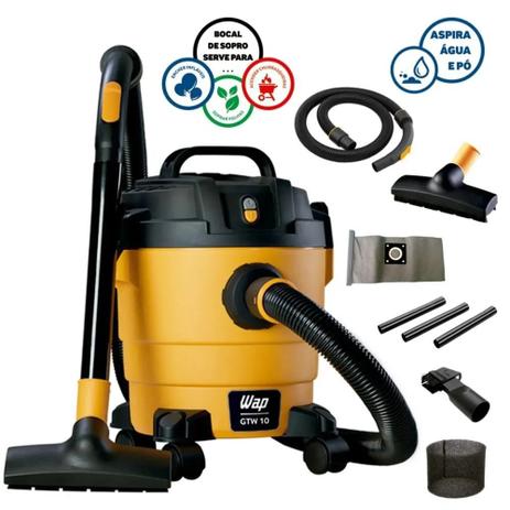 Aspirador e Soprador de Água e Pó 10l 1400w Profissional Wap 110v Gtw 10 Menor preço em Aspirador e Soprador de Água e Pó 10l 1400w Profissional Wap 110v Gtw 10