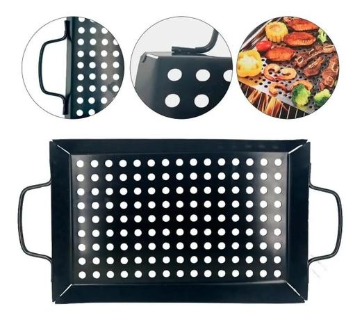 Assadeira De Aco Carbono Antiaderente Retangular Para Churrasqueira Com Alca 40x20cm - Clink Menor preço em Assadeira De Aco Carbono Antiaderente Retangular Para Churrasqueira Com Alca 40x20cm - Clink