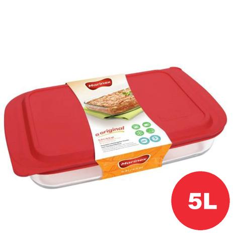 Assadeira de Vidro Refratário Retangular Funda Grande com Tampa Plástica Marinex 5 Litros 6538 Nadir Menor preço em Assadeira de Vidro Refratário Retangular Funda Grande com Tampa Plástica Marinex 5 Litros 6538 Nadir