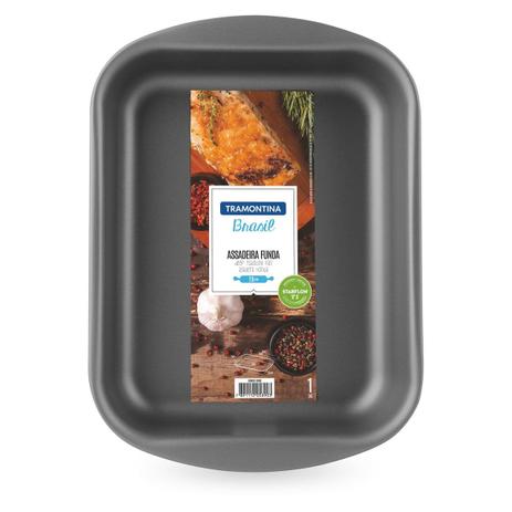 Assadeira funda de alumínio com antiaderente 34cm Brasil Tramontina Menor preço em Assadeira funda de alumínio com antiaderente 34cm Brasil Tramontina