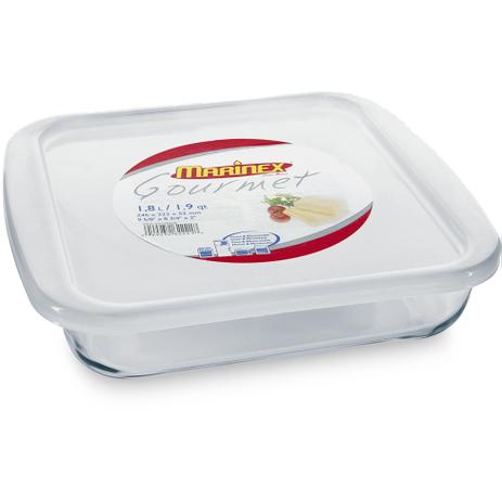 Assadeira Prática Quadrada com Tampa Branco 25 cm - Marinex Menor preço em Assadeira Prática Quadrada com Tampa Branco 25 cm - Marinex