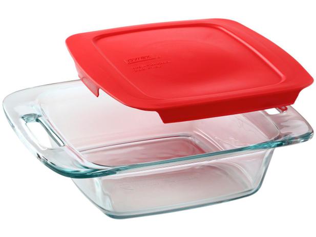 Assadeira Pyrex Quadrada de Vidro - Easy Grab Pega Fácil