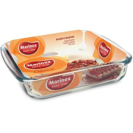 Assadeira Quadrada Pequena Marinex 1,8L Menor preço em Assadeira Quadrada Pequena Marinex 1,8L
