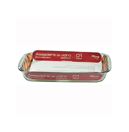 Assadeira / travessa de vidro borossilicato retangular 2300ml 21x35cm - Wincy Menor preço em Assadeira / travessa de vidro borossilicato retangular 2300ml 21x35cm - Wincy