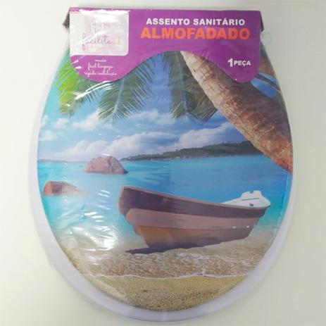 Assento Sanitário Almofadado Convencional Oval Decorado Barco Tampa para Vaso Todas as Marcas - Facilite Menor preço em Assento Sanitário Almofadado Convencional Oval Decorado Barco Tampa para Vaso Todas as Marcas - Facilite