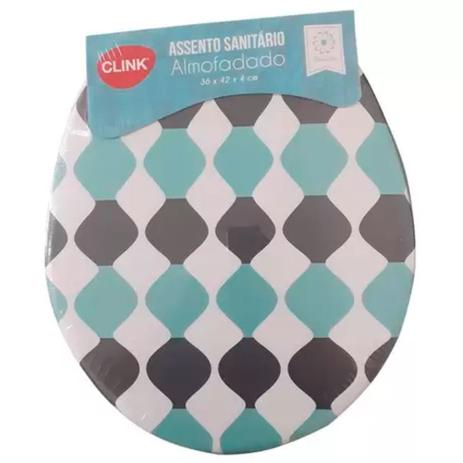 Assento Sanitário Almofadado Convencional Oval Decorado Ladrilho Tampa para Vaso Todas as Marcas - Clink Menor preço em Assento Sanitário Almofadado Convencional Oval Decorado Ladrilho Tampa para Vaso Todas as Marcas - Clink
