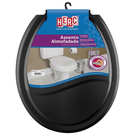 Assento Sanitário Almofadado Herc Prime Preto 2392 Menor preço em Assento Sanitário Almofadado Herc Prime Preto 2392