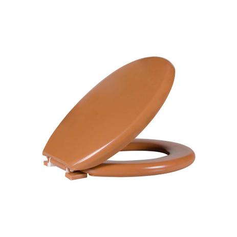 Assento sanitário almofadado Oval caramelo 2 Astra Menor preço em Assento sanitário almofadado Oval caramelo 2 Astra