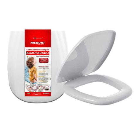 Assento Sanitário Almofadado Retangular Paris IDEAL - MEBUKI Menor preço em Assento Sanitário Almofadado Retangular Paris IDEAL - MEBUKI