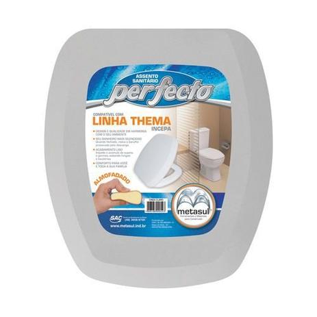 Assento Sanitário Almofadado Thema Incepa Cinza Claro - Metasul Menor preço em Assento Sanitário Almofadado Thema Incepa Cinza Claro - Metasul