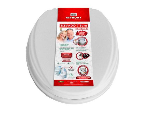 Assento Sanitário Elevado de 7,5cm Almofadado para Pessoas com Baixa Mobilidade - Mebuki Menor preço em Assento Sanitário Elevado de 7,5cm Almofadado para Pessoas com Baixa Mobilidade - Mebuki
