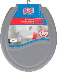 Assento Sanitário Envolvente Tampa Vaso Cinza HERC Menor preço em Assento Sanitário Envolvente Tampa Vaso Cinza HERC